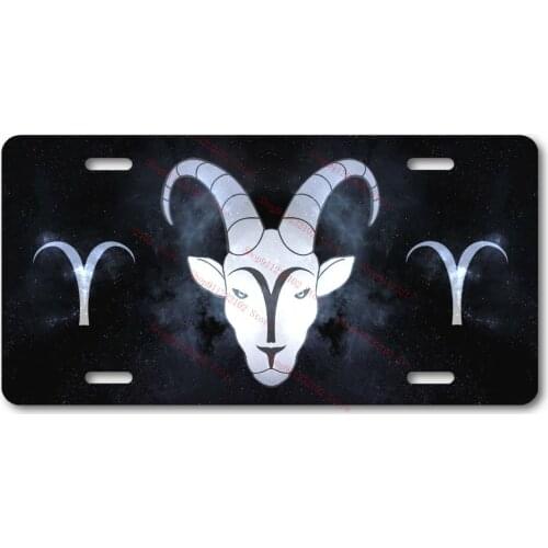 Aries Zodiac Astrology License Plate Car Truck Suv Vintage Tin Signs Wall Decor Art Poster Plaque