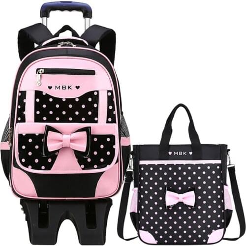 Waterproof School Bags For Teenage Girls High Quality School Backpacks Trolley Backpack With Wheels Luggage Bag Children Bags