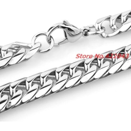 High Quality Chunky Silver Color Necklace Chains Jewelry For Boys Punk Biker MENS Chains THICK CUBAN LINK collares