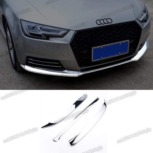 Car Front Bumper Anti-collision Strip Chrome Cover for Audi A4 B9 2017 2018 2019 2020 2021 Accessories A5 Sportback Decoration