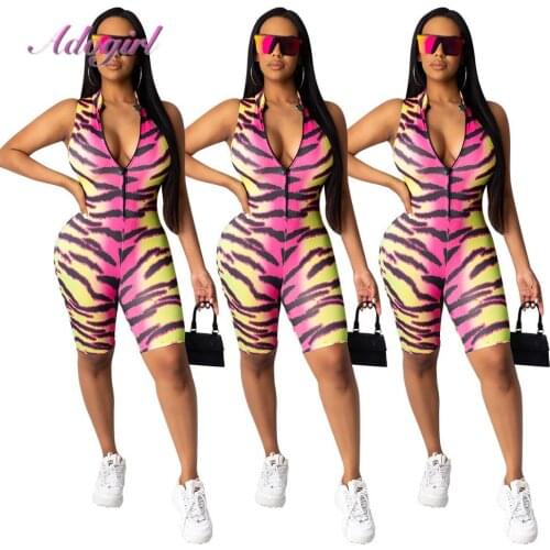 Women leopard jumpsuit