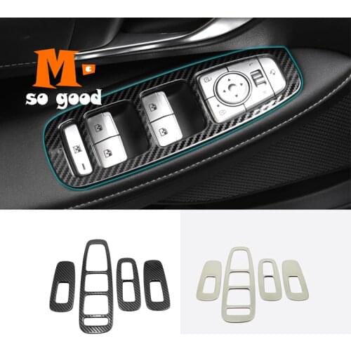 4pcs For Hyundai Sonata 2020 2021 Stainless steel Door armrest Window Glass Lift Control Switch Panel Cover Trim Car Accessories