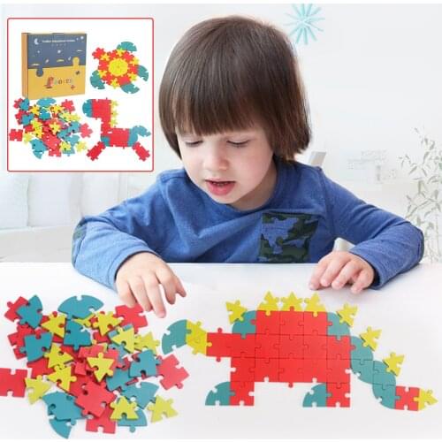 40 Pieces Of Buckle Creative Geometric Shapes Numbers And Letters Variety Puzzle Children Education Brain Games Imagination Toys