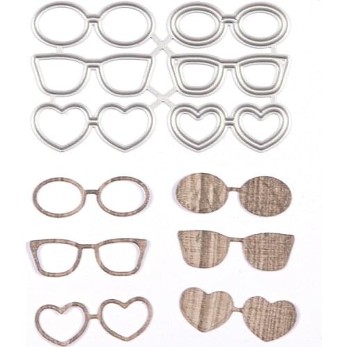 New 6PCS Sun Glasses Metal Cutting Dies Stencils For DIY Scrapbooking Decorative Embossing Suit Paper Cards Die Cutting Template