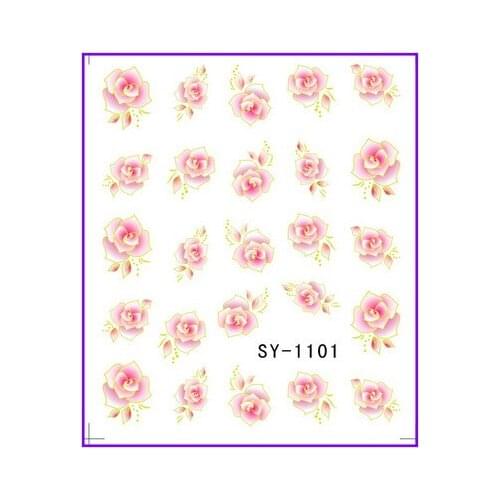6 PACK/ LOT GLITTER WATER DECAL NAIL STICKER FLOWER PITCHER PLANT CREEPER SY1101-1106