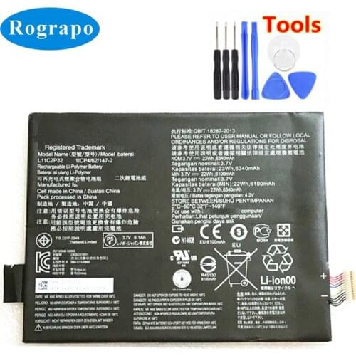 Full 6340mAh L11C2P32 L12D2P31 Tablet Battery For Lenovo IdeaTad S6000 S6000-H A7600 A7600-HV A7600-F S6000L-F A10-80 A10-80HC