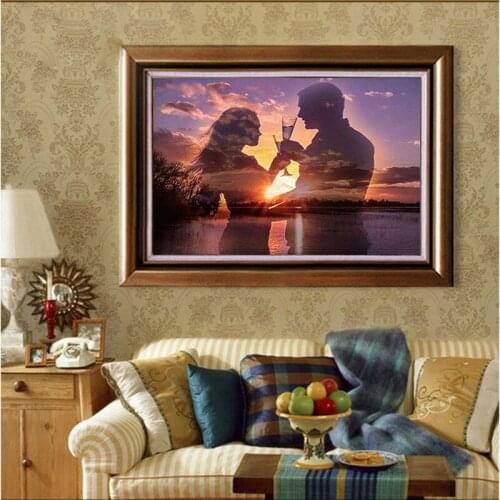 Diamond Embroidery Diy Diamond Painting Cross Stitch Kits Diamond Mosaic Sunset lovers Full Square Diamond Embroidery RS124