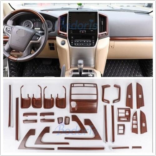 Wooden Color Door Holder Handle AC Outlet Dashboard Trim Car Styling 2016 2017 2018 For Toyota Land Cruiser 200 Accessories