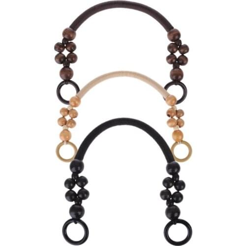 Wood Bead Rope Bag Strap Handle Shoulder Belt for Handbag DIY Replacement
