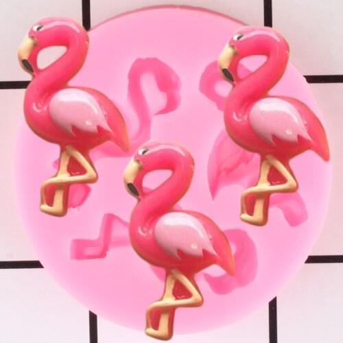 Flamingo Silicone Mold Baby Birthday Fondant Cake Decorating Tools Cupcake Chocolate Gumpaste Candy Resin Molds Cookie Baking