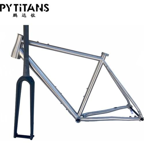 Popular bike frame Titanium Alloy GR9 titanium gravel bike frame with Seat Post for disc brake free spare derailleur hanger