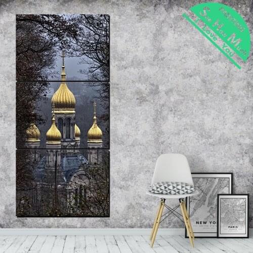 3 Pieces Tradition Europe Church HD Printed Canvas Painting with Pictures Decoration posters and prints poster paintings