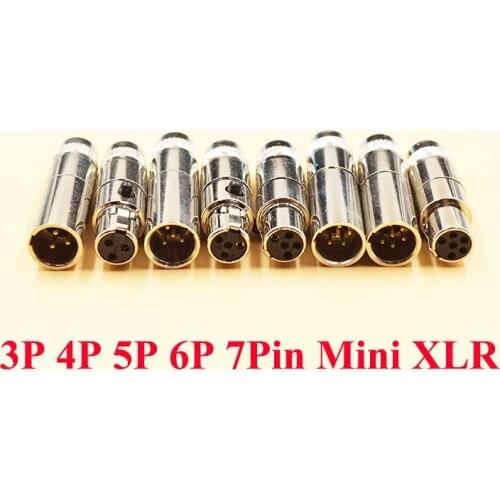 5pcs/lot Mini XLR Audio Microphone Connector 3P 4P 5P 6P 7P XLR Microphone Jack Connector MIC 7Pin XLR Audio Connectors
