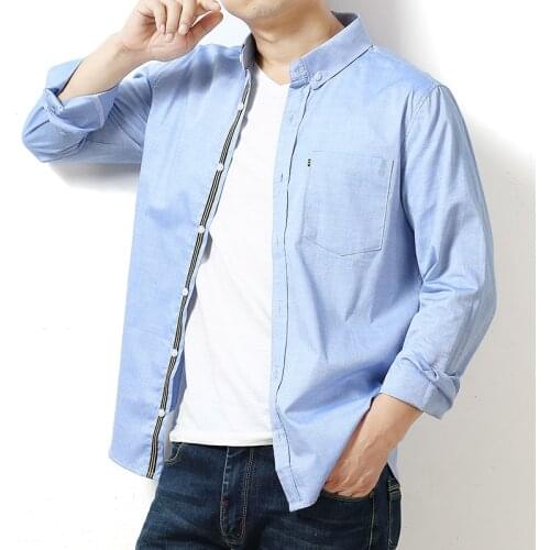 Men Shirt Cotton 2021 Spring Autumn Casual Business Brand Full Sleeve Shirt Homme Solid Man Dress Shirt 5xl 6xl 7xl Plus Size