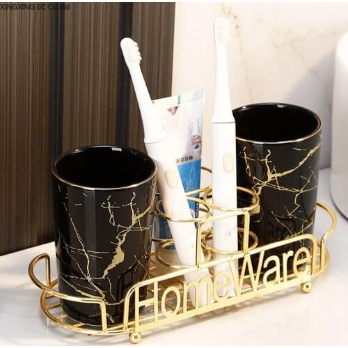 Couple Mouth Cup Set Brushing Cup Creative Household Electric Toothbrush Holder Ceramic Toilet Cup Bathroom Decoration Modern