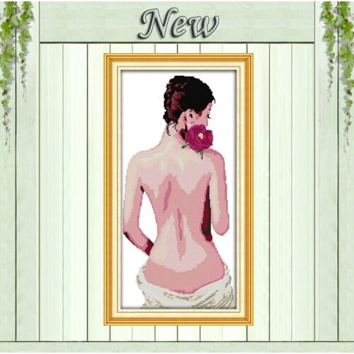 The beautys back,Counted printed on canvas DMC 14CT 11CT Cross Stitch Needlework kit,Embroidery Set,pretty girl home wall Decor