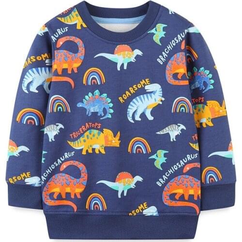 Jumping Meters New 2021 Dinosaurs Sweatshirts For Boys Girls Autumn Winter Cotton Childrens Clothes Fashion Sport Kids Hoodies