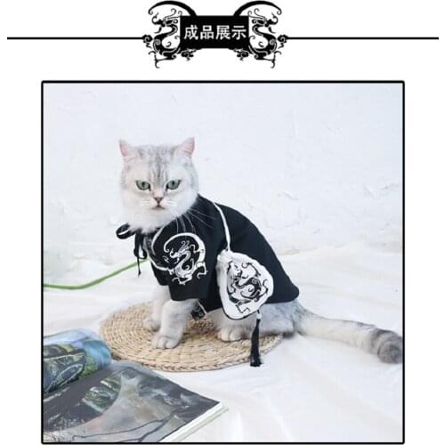 Clothing For Cat Dog Cats Hoodies Handmade Pet Coat For Schnauzer Chihuahua Kimon For Little Animal Cute Clothes For Cat XS-3XL