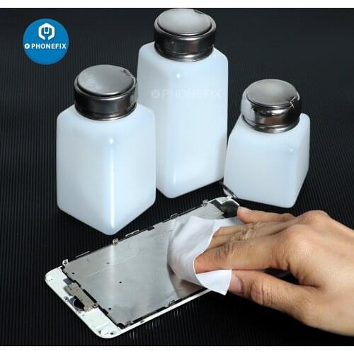 100ml/200ml/250ml Plastic Liquid Alcohol Bottle Anti-static Refillable Container Air Pump for Mobile Phone Motherboard Cleaning