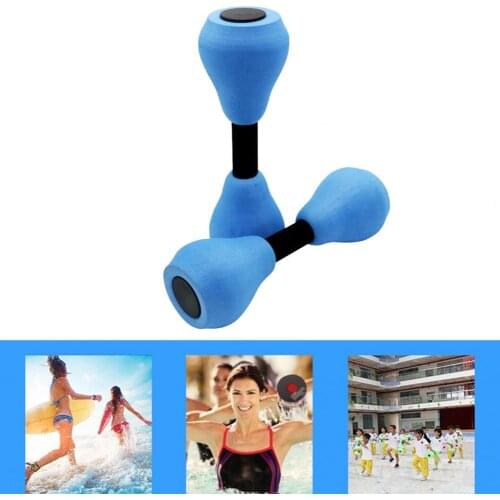 Floating 1Pair Mini Swimming Training Dumbbells Blue Floating Dumbbells One-piece Molding for Swimming