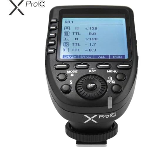 Godox XPro-C 2.4G Wireless X-System E-TTL II HSS Flash Trigger Transmitter LCD Screen for Canon DSLR Camera