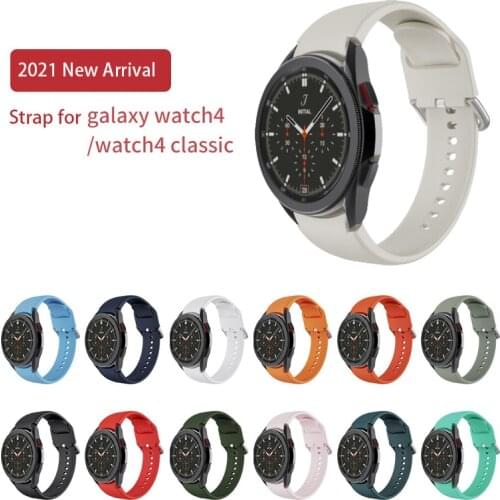Silicone Strap For Samsung Galaxy Watch 4 Classic 42mm 46mm Bracelet 20mm Curved Wrist Band For Galaxy Watch4 40mm 44mm Correa
