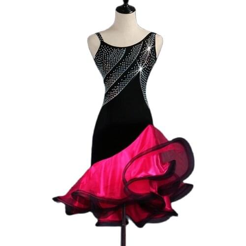 Luxurious Diamond Latin Dance Competition Dress Clothing Women Professional Samba Stage Dresses Adult Multi-Color Custom DL3110