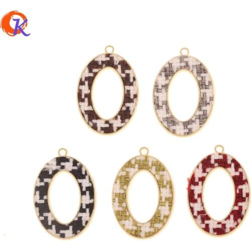Cordial Design 50Pcs 26*38MM Jewelry Accessories/Charms/Hand Made/Fabric Effect/Oval Shape/DIY Jewelry Making/Earring Findings