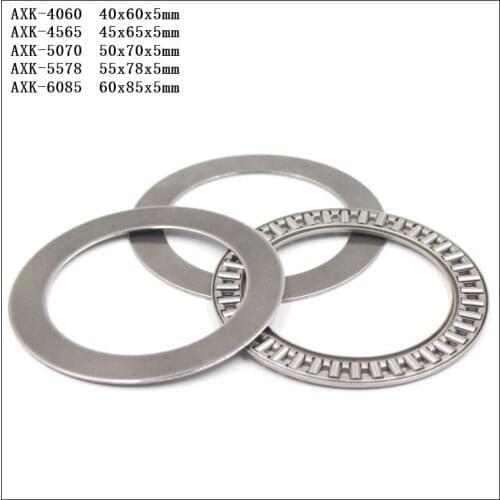 5-10pcs/set Thrust Needle Roller Bearing AXK4060+2AS , AXK4565+2AS , AXK5070+2AS , AXK5578+2AS , AXK6085+2AS Thrust Bearing