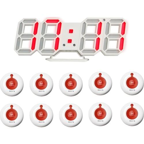 W611-48x / y-a1-wr visitor waiter restaurant food court table call system 10 buttons and 1 display