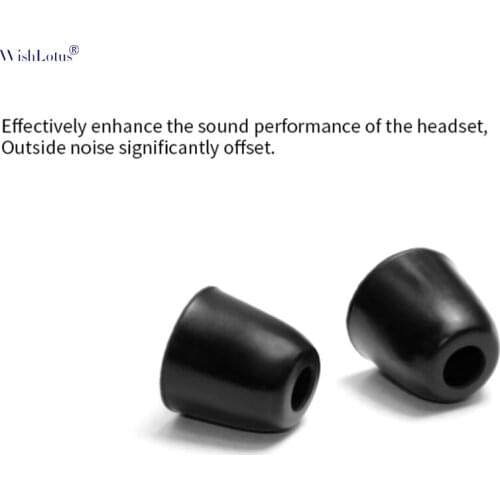 Wishlotus Black Memory foam eartips noise reduction S M L accessary for earphones soft easy shape ergonomic ear cups