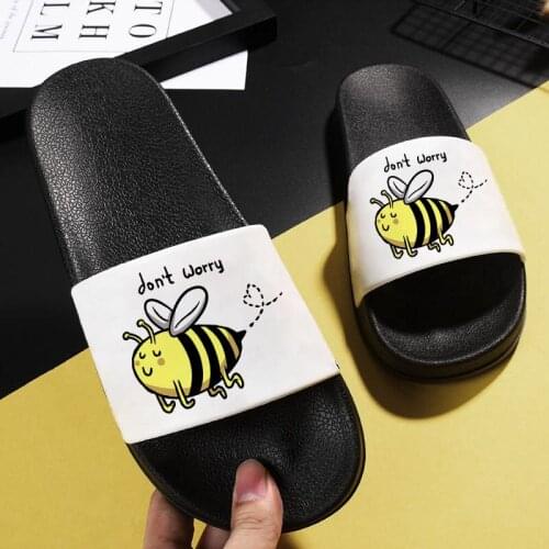 Woman Cartoon Slippers Beach Slipper Comfort Slippers Open Toe Home Slides Thick Indoor Slippers Cute Animal Ladies Shoes