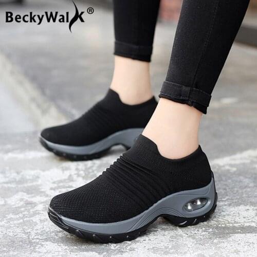 Plus Size 35-42 Sneakers Women Comfortable Wedge Sneakers Platform Women Shoes Autumn Spring Slip On Casual Shoes Woman WSH3276