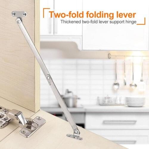 2PCS/Set Furniture Cupboard Stainless Steel Rotatable Folding Lid Support Hinge Soft-Down Stay Hinge Left and Right Support