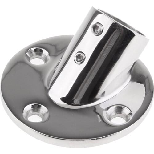 316 Stainless Steel Boat Hand Rail 60 Degree Round Base Fitting 1" Tube