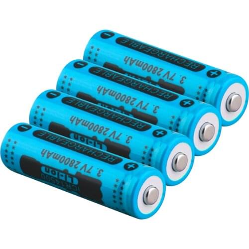4pcs 14500 Battery 3.7V 2800mAh 14500 AA Rechargeable Li-ion Batteries for LED Flashlight Headlamps Toys 14500 Lithium Batteia
