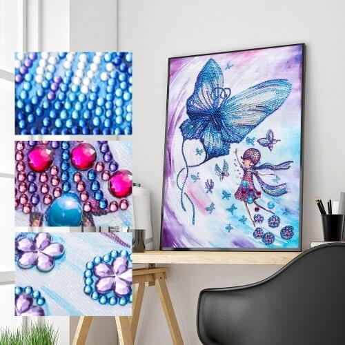 DIY 5D Diamond Painting By Number Kits Diamond Art Special Shaped for Adults Beginner Kids Colourful Animal Girl Butterfly