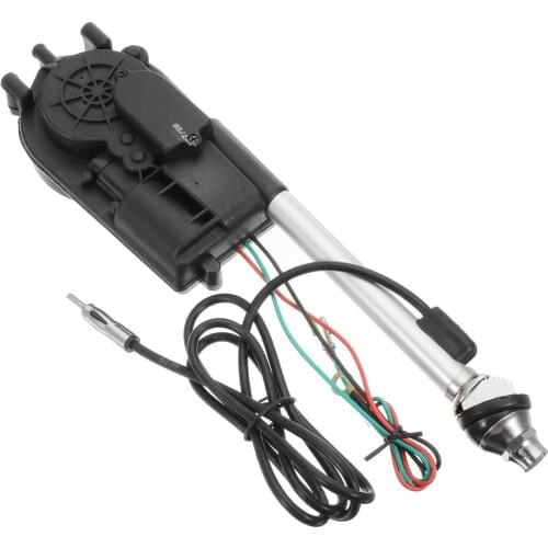 Car Antenna Kit DC12V Electric Aerial Radio Automatic Antenna Stainless Steel Booster Power Truck Vehicle Antenna Black