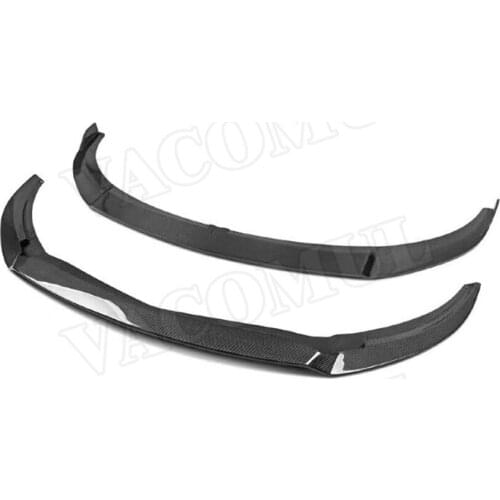 Carbon Fiber Double Front Bumper Lip Spoiler for Mercedes Benz CLA Class W117 CLA200 CLA250 CLA45 AMG Facelift 2016-2019