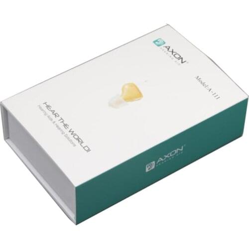 AXON A-111 Mini In Ear Invisible Hearing Aids Adjustable Tone Volume Low Distortion Voice Sound Amplifier Left or Right Ear Size