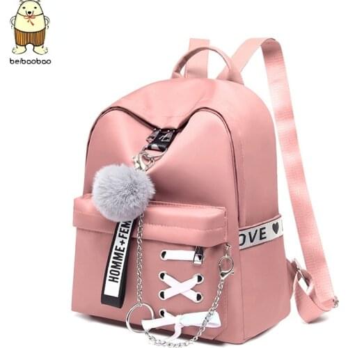 Beibaobao 2021 Fashion New School Bags Retro School Backpack Book Bag Oxford Women Backpacks Waterproof Female Shoulder Backpack