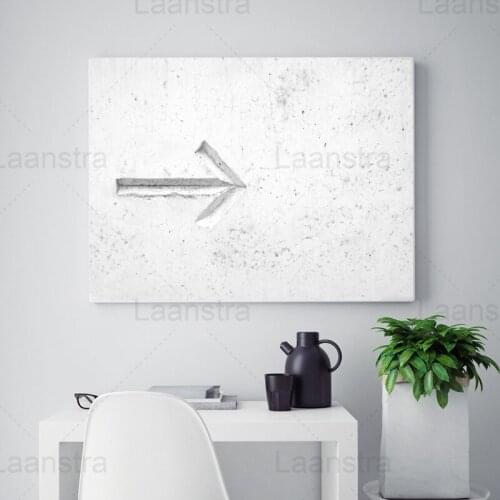 Minimalist White Decor Wall Art Canvas Painting HD Print Empire State Building Lonely Man Arrow Poster Home Decoration Frameless