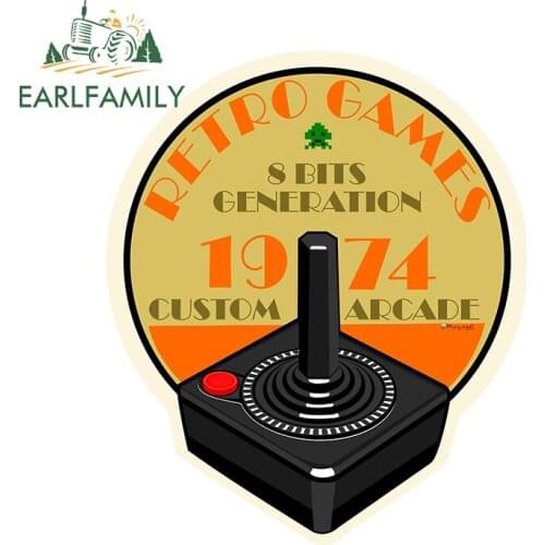 EARLFAMILY 13cm x 11cm for Retro Joystick Camper Truck Decal DIY Occlusion Scratch 3D Funny Car Stickers Waterproof Decoration