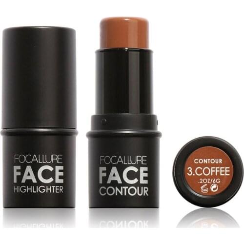 FOCALLURE New Highlighter Stick All Over Shimmer Highlighting Powder Creamy Texture Water-proof Silver Shimmer Light