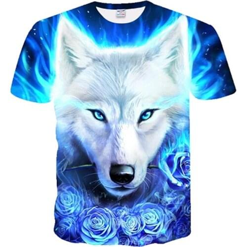3D Printed Wolf T-shirt For Male And Female Novelty Animal Summer Popular Fashion Casual Cool Harajuku Hip-hop Oversize Top Tees