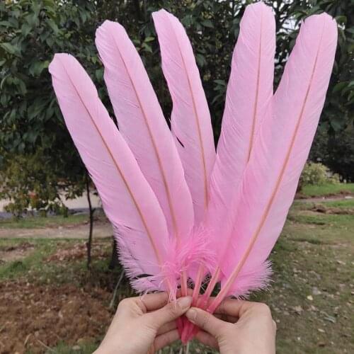 Hot Wholesale 50pcs Rare Pink Natural Pheasant Feather 40-50 cm/16-20 inch For Wedding Christmas Home Craft New Year
