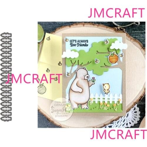 JMCRAFT 2021 New A Row Of Fences Metal Cutting Die For Scrapbooking Practice Hands-on DIY Album Card Handmade Tool