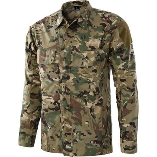 Tactical Men Outdoor Camouflage Fishing Shirt Climbing Cycling Wear Military Training Hiking Clothes Male Hunting Quick-dry Top