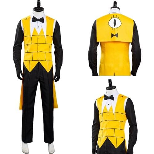 Bill Cipher Cosplay Costume Uniform Outfits Halloween Carnival Costumes