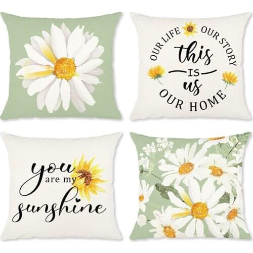 Best Summer Pillow Covers Daisy Floral Decorative Throw Pillow Cover for Couch,Spring Summer Pillow Case for Farmhouse Decor